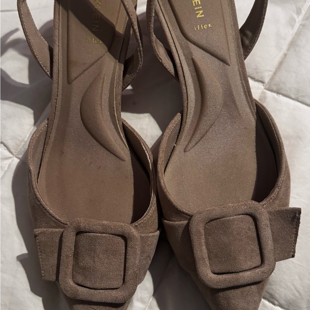 Anne Klein Women's Taupe Heels with Buckle